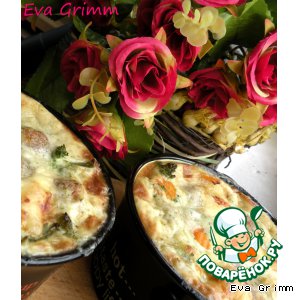 Сливочный гратен с фрикдельками и пармезаном Сливочный гратен с фрикдельками и пармезаном