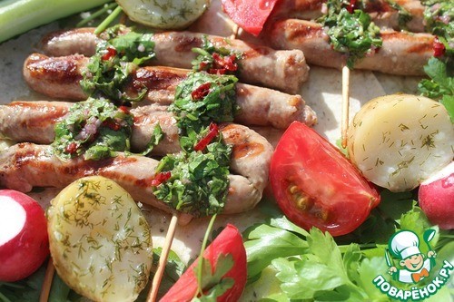 Сосиски-гриль с соусом чимичурри