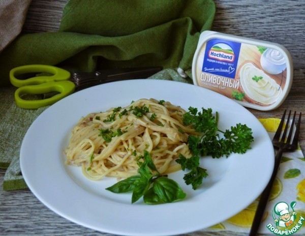 Спагетти в сырно-грибном соусе Спагетти в сырно-грибном соусе