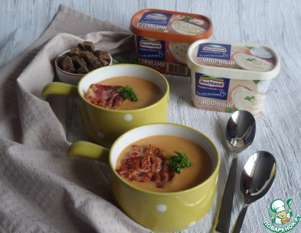 Суп-пюре из баклажанов с сыром