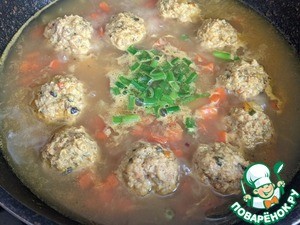 Суп с фрикадельками и кукурузной полентой Суп с фрикадельками и кукурузной полентой