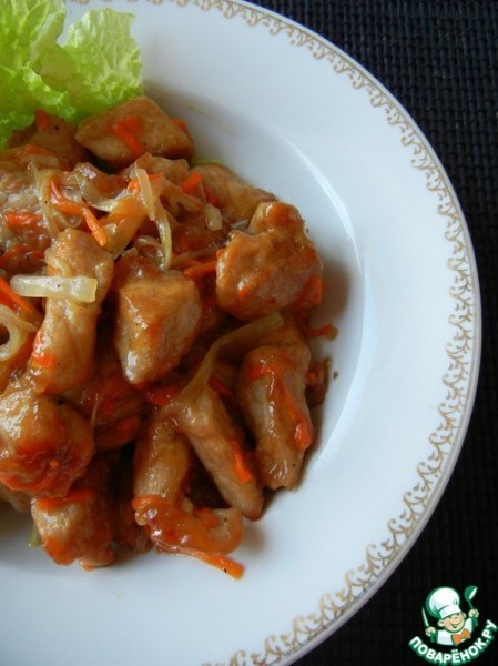 Свинина по-китайски в кисло-сладком соусе