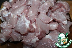 Свинина в луке, запеченная в рукаве