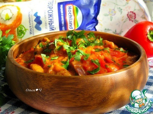 Свинина в сливочно-томатном соусе