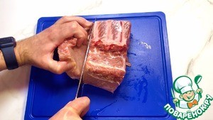 Свиной стейк на овощной подушке Свиной стейк на овощной подушке