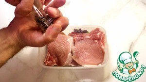 Свиной стейк на овощной подушке Свиной стейк на овощной подушке