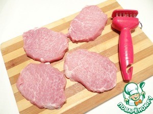 Свиные отбивные в грибном кляре