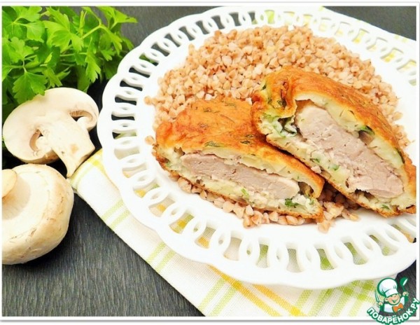 Свиные отбивные в грибном кляре