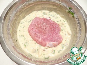 Свиные отбивные в грибном кляре