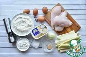 Сырная курица в кабачковых блинчиках Сырная курица в кабачковых блинчиках