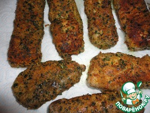 Сырная панировка с зеленью и блюда с ней