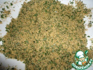 Сырная панировка с зеленью и блюда с ней