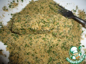 Сырная панировка с зеленью и блюда с ней