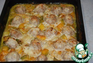 Сырная тыква с тефтелями