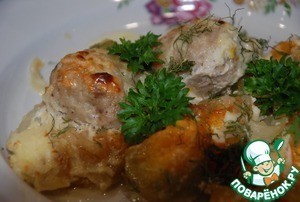 Сырная тыква с тефтелями