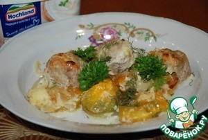 Сырная тыква с тефтелями