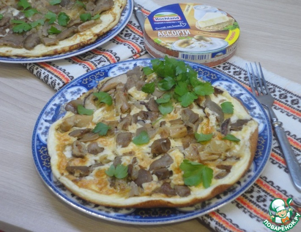 Сырный омлет с грибами Сырный омлет с грибами