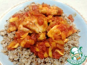 Тушеная курица со специями и курагой Тушеная курица со специями и курагой