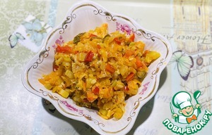 Тушеная пекинская капуста с овощами