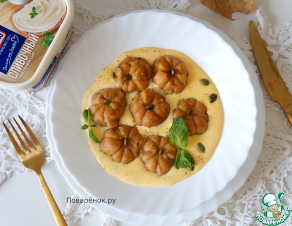 Тыквенные ньоки в сливочном соусе