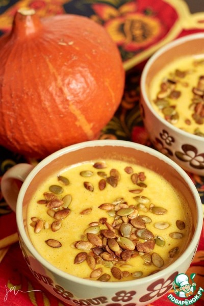 Тыквенный суп с плавленым сыром Тыквенный суп с плавленым сыром