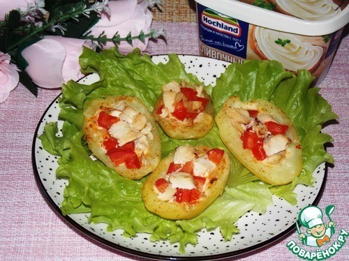 Вкусный фаршированный картофель с плавленым сыром Вкусный фаршированный картофель с плавленым сыром