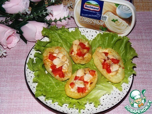 Вкусный фаршированный картофель с плавленым сыром Вкусный фаршированный картофель с плавленым сыром