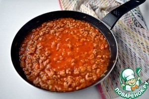 Запеченная полента с мясным соусом Запеченная полента с мясным соусом