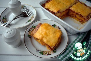 Запеченная полента с мясным соусом Запеченная полента с мясным соусом