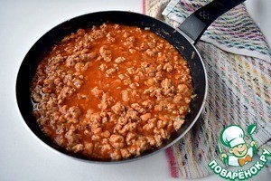 Запеченная полента с мясным соусом Запеченная полента с мясным соусом