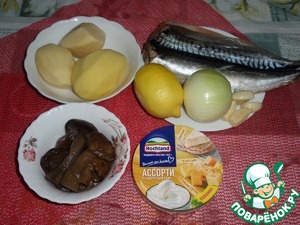 Запеченная скумбрия с овощами и сыром Запеченная скумбрия с овощами и сыром