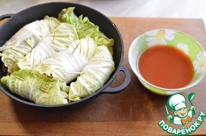 Запеченные голубцы из пекинской капусты Запеченные голубцы из пекинской капусты