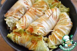 Запеченные голубцы из пекинской капусты Запеченные голубцы из пекинской капусты