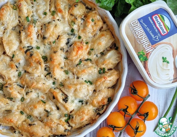 Запеченные пельмени в сырно-сметанном соусе Запеченные пельмени в сырно-сметанном соусе