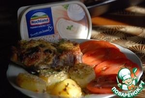 Запеченный картофель с сырными ребрышками