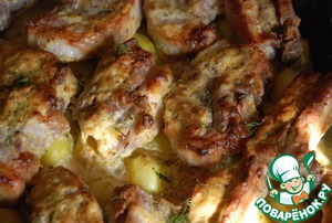 Запеченный картофель с сырными ребрышками