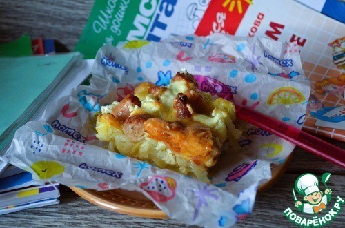 Запеканка из цветной капусты и колбасок Запеканка из цветной капусты и колбасок