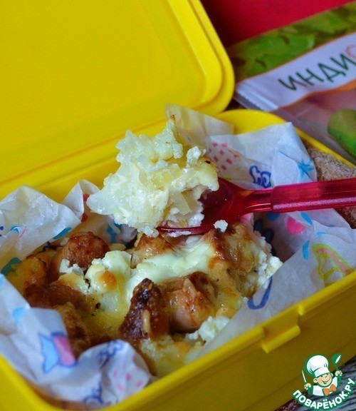 Запеканка из цветной капусты и колбасок Запеканка из цветной капусты и колбасок