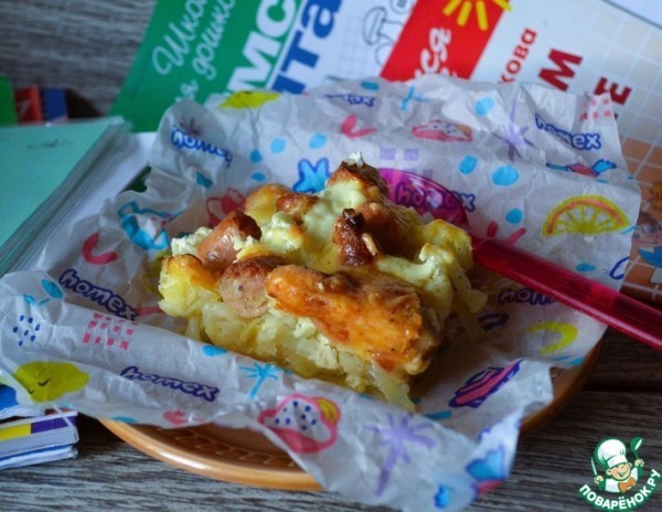 Запеканка из цветной капусты и колбасок Запеканка из цветной капусты и колбасок