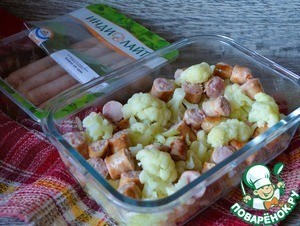 Запеканка из цветной капусты и колбасок Запеканка из цветной капусты и колбасок