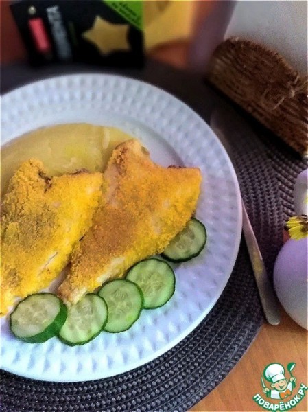 Жареная камбала в хрустящей панировке Жареная камбала в хрустящей панировке