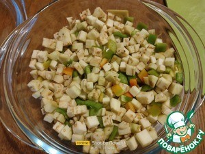 Жареная капуста с баклажанами и перцем