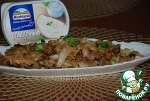 Жареная капуста с мясом и сыром