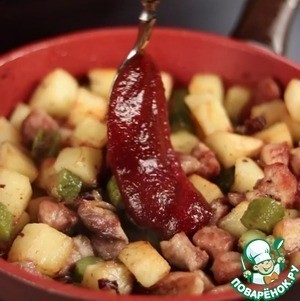 Жареный картофель с мясом Жареный картофель с мясом