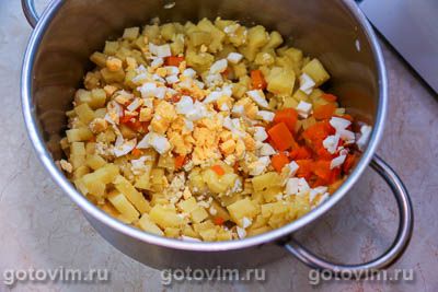 Оливье с копченой рыбой Оливье с копченой рыбой