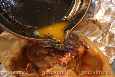 Свиная шея, запеченная в мандариновом маринаде