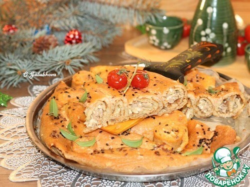 Блинный пирог с тунцом Блинный пирог с тунцом