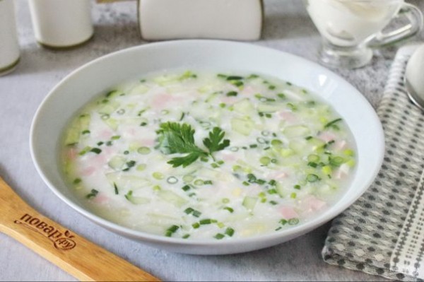 Белая окрошка на сыворотке Белая окрошка на сыворотке