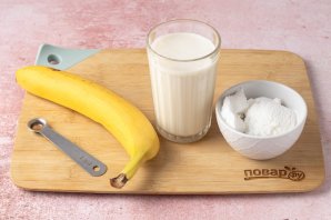 Молочный коктейль без блендера и миксера с бананом Молочный коктейль без блендера и миксера с бананом