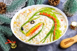 Крабовый салат на Новый год Дракона Крабовый салат на Новый год Дракона